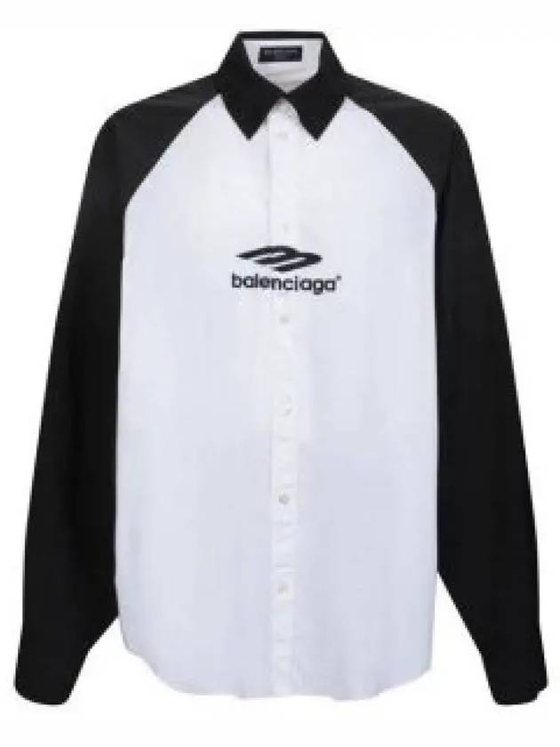 Raglan Cotton Polo Shirt Black White - BALENCIAGA - BALAAN 2