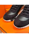 Women's Bouncing Sneakers Goatskin Black Leather H Black Logo - HERMES - BALAAN 4