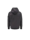 Men's Garment Dyed Malfile Zip Up Hoodie Grey - STONE ISLAND - BALAAN 4