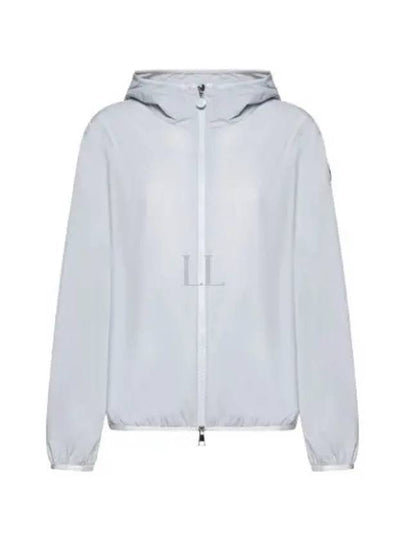 Fegeo Logo Patch Zip Up Hoodie Light Blue - MONCLER - BALAAN 2