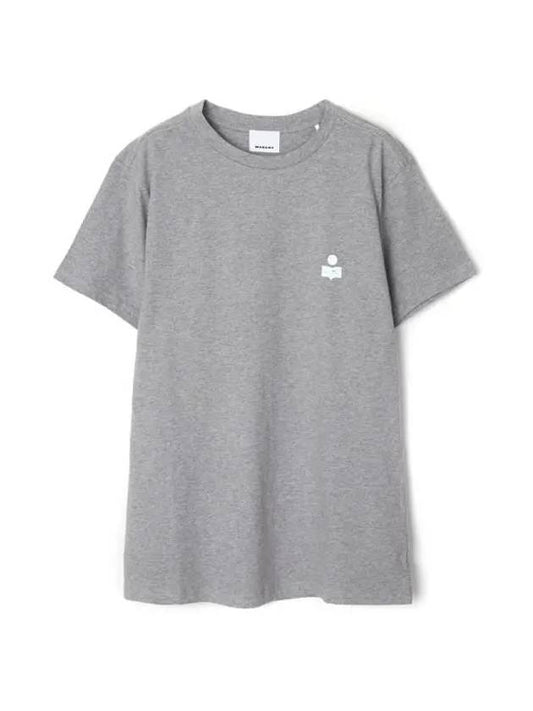 Zafferh Logo Cotton Short Sleeve T-Shirt Grey - ISABEL MARANT - BALAAN 1