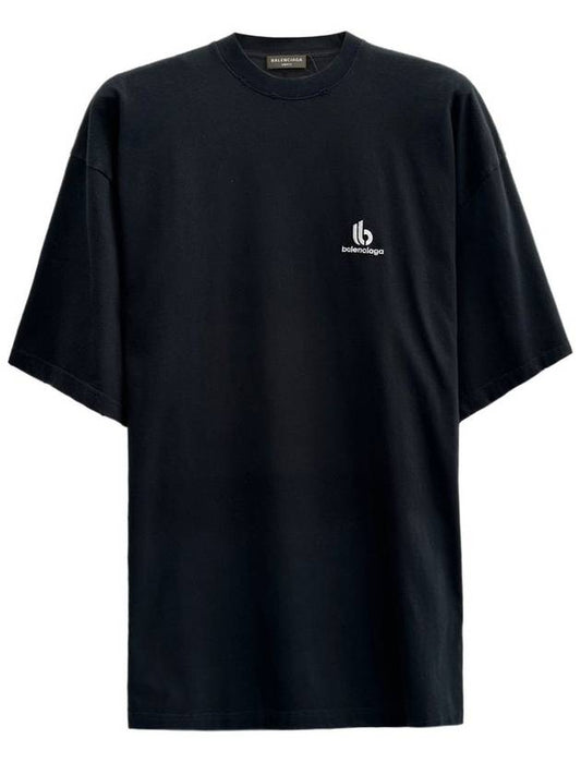 Small Logo Short Sleeve T-Shirt Black - BALENCIAGA - BALAAN.