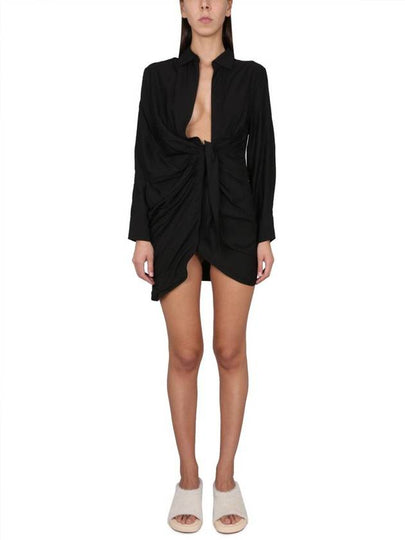 La Robe Bahia Sash Short Dress Black - JACQUEMUS - BALAAN 2