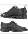 Men's Diagonal RWB Stripe Long Wing Brogue Black - THOM BROWNE - BALAAN.