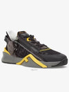 Flow FF Motif Leather Low Top Sneakers Black B0010991446 - FENDI - BALAAN 3