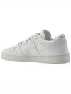 Men's Downtown Triangle Logo Leather Low Top Sneakers White - PRADA - BALAAN 4