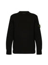 Compass Badge Wool Knit Top Black - STONE ISLAND - BALAAN 2