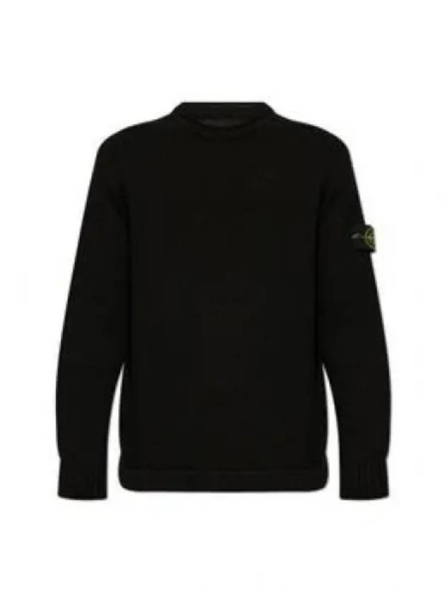 Compass Badge Wool Knit Top Black - STONE ISLAND - BALAAN 2