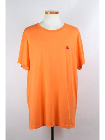 Embroidered Logo Short Sleeve T Shirt Orange XL - BURBERRY - BALAAN 1