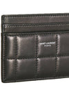 Logo Print Quilted Card Wallet Black - SAINT LAURENT - BALAAN 5