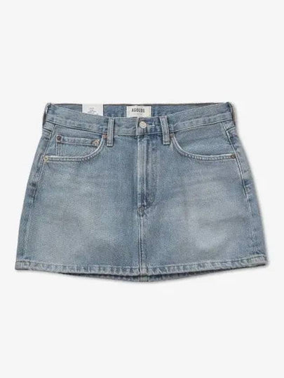 Women's Liv Denim Short H-Line Skirt Light Indigo - AGOLDE - BALAAN 2