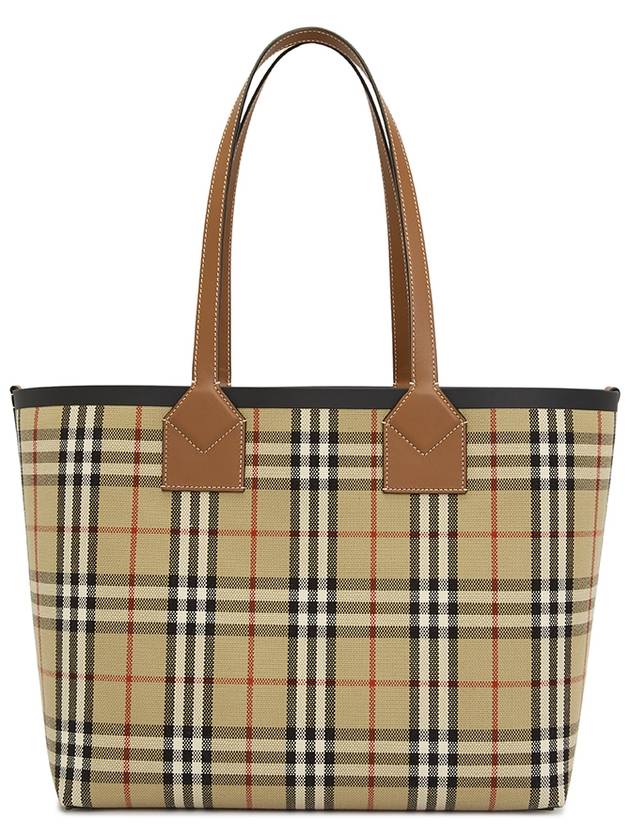 London Check Medium Cotton Tote Bag Archives Beige - BURBERRY - BALAAN 6