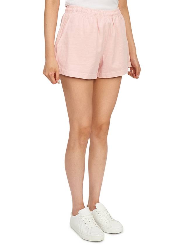 Women's Logo Print Cotton Shorts Baby Pink - SPORTY & RICH - BALAAN 4