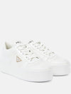 Downtown Bold Leather Low Top Sneakers White - PRADA - BALAAN 5