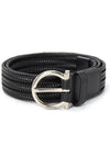 Logo Engraved Buckle Leather Belt Black - SALVATORE FERRAGAMO - BALAAN 2