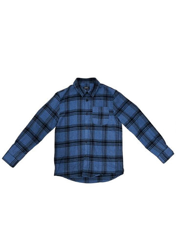 Trek Check Wool Overshirt Blue - A.P.C. - BALAAN 1