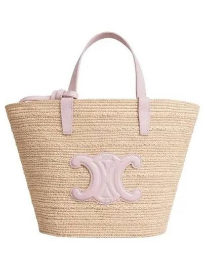 Teen Supple Classic Panier Raffia Tote Bag Pastel Pink - CELINE - BALAAN 2