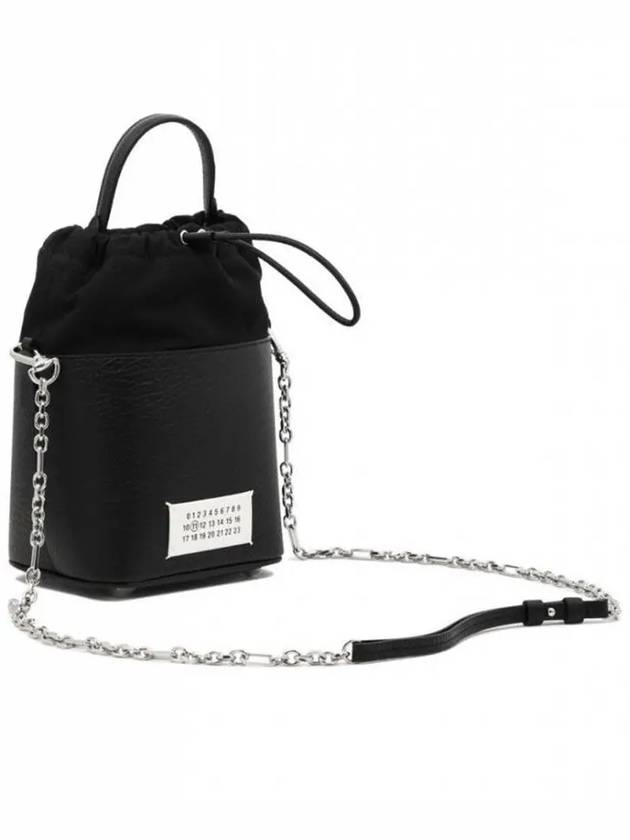 5AC Number Logo Texture Leather Bucket Bag Black - MAISON MARGIELA - BALAAN 4