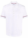 Thermal Rip Stripe Short Sleeve Polo Shirt White - THOM BROWNE - BALAAN 2