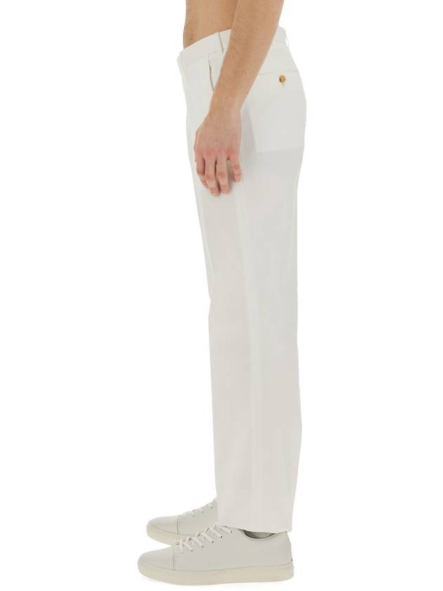 cotton straight pants white - ERMENEGILDO ZEGNA - BALAAN 4