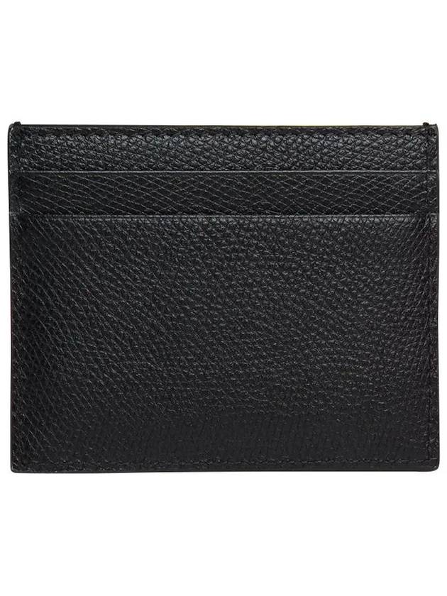 Gold Hardware Leather Card Wallet Black - VALENTINO - BALAAN 3