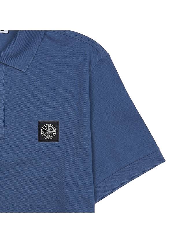 Pique Stretch Cotton Short Sleeve Polo Shirt Dark Blue - STONE ISLAND - BALAAN 9