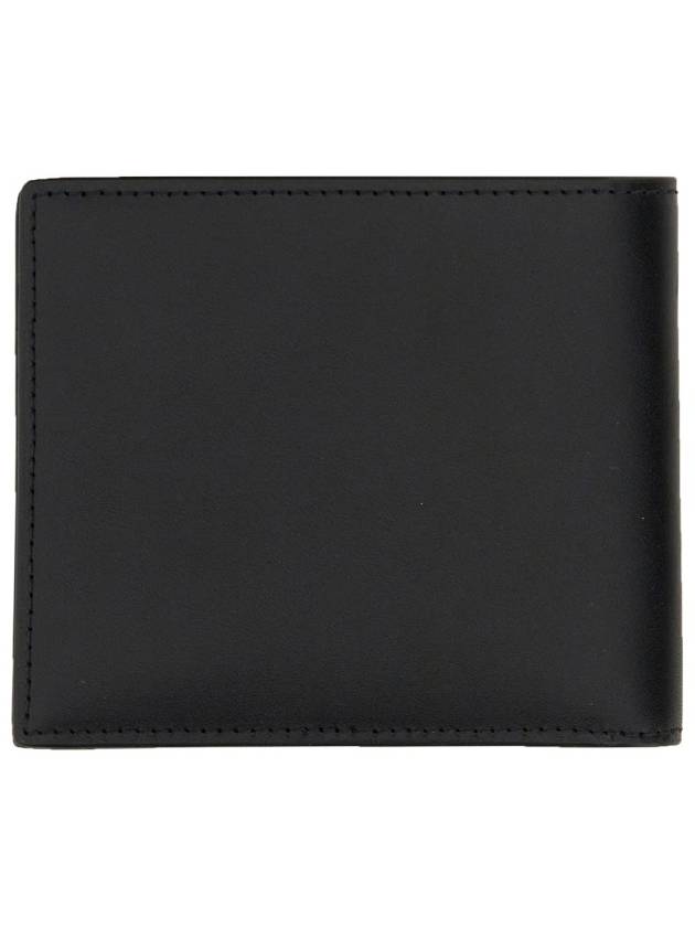 Frontal Logo Leather Half Wallet Black - KENZO - BALAAN 4