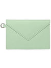 Neck Strap Envelope Leather Coin Wallet  Mist Green - MAISON KITSUNE - BALAAN 2