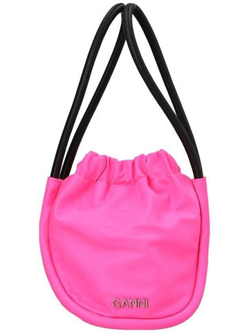 Recycled Nylon Bucket Bag Sugar Plum - GANNI - BALAAN 1