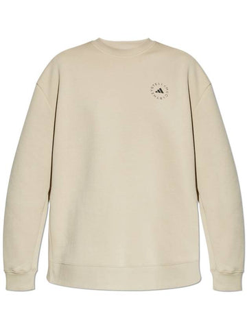 ADIDAS By Stella McCartney Sweatshirt With Printed Logo, Women's, Beige - ADIDAS - BALAAN 1