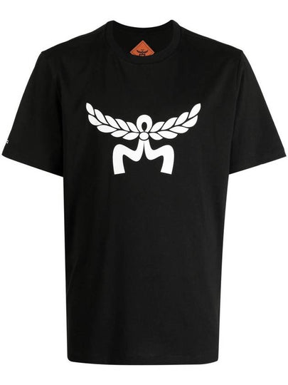 Laurel Logo Short Sleeve T-Shirt Black - MCM - BALAAN 2