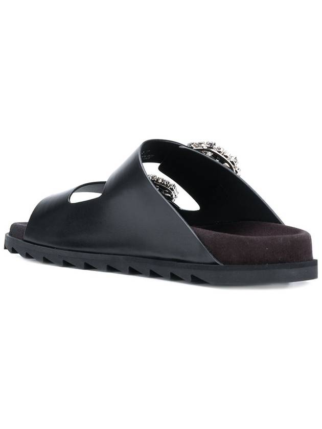 Silver Buckle Slippers Black - ROGER VIVIER - BALAAN 4