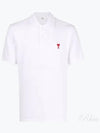 Small Heart Logo Polo Shirt White - AMI - BALAAN 2