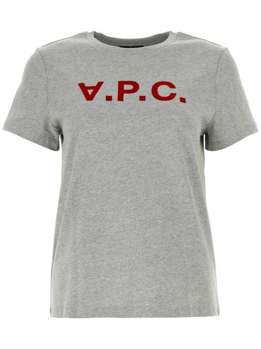 VPC Red Logo Cotton Short Sleeve T-Shirt Grey - A.P.C. - BALAAN 1