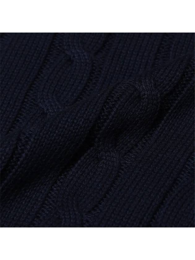 Cable collar long sleeve knit NAVY - 20THHOLE - BALAAN 3