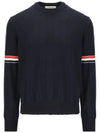 Wool Relaxed Pullover Knit Top Navy - THOM BROWNE - BALAAN 2