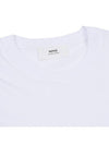 Embroidered Logo Cotton Short Sleeve T-Shirt White - AMI - BALAAN 6