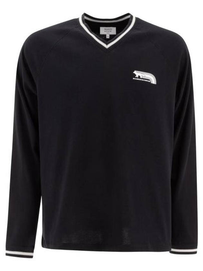 Flax Fox Long Sleeve T-Shirt Black - MAISON KITSUNE - BALAAN 2