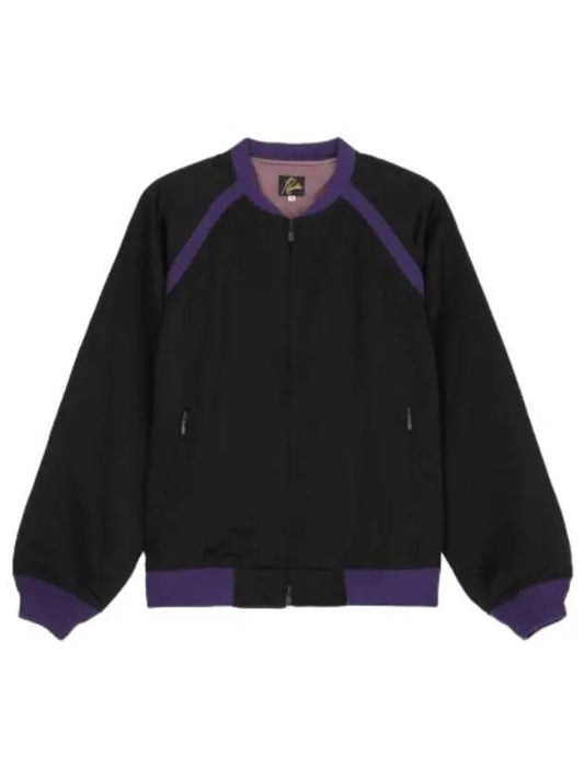 Tali satin jacket black aviation jumper blouson - NEEDLES - BALAAN 1