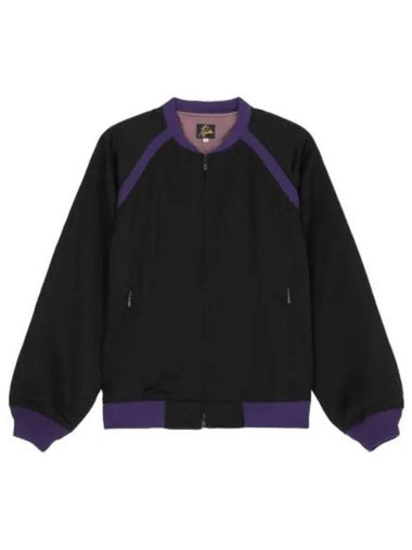 Tali satin jacket black aviation jumper blouson - NEEDLES - BALAAN 1