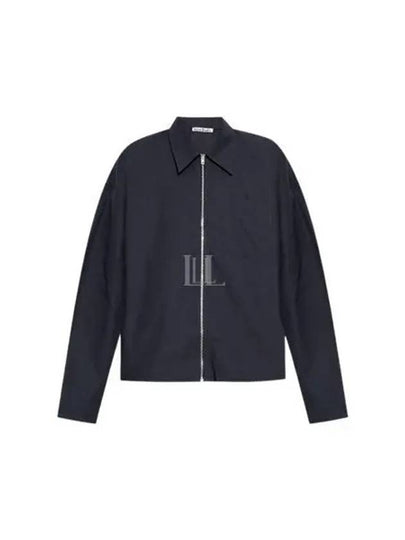 Cotton Poplin Long Sleeve Shirt Charcoal Black - ACNE STUDIOS - BALAAN 2