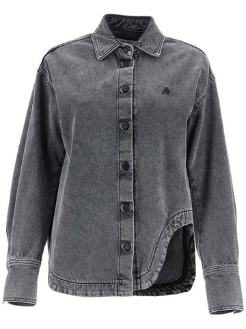 oversized black denim bomber - THE ATTICO - BALAAN 1