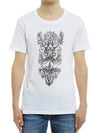 Totem Print Short Sleeve T-Shirt White - BALMAIN - BALAAN 3