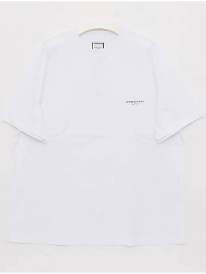 Cotton Square Label Short Sleeve T-Shirt White - WOOYOUNGMI - BALAAN 2