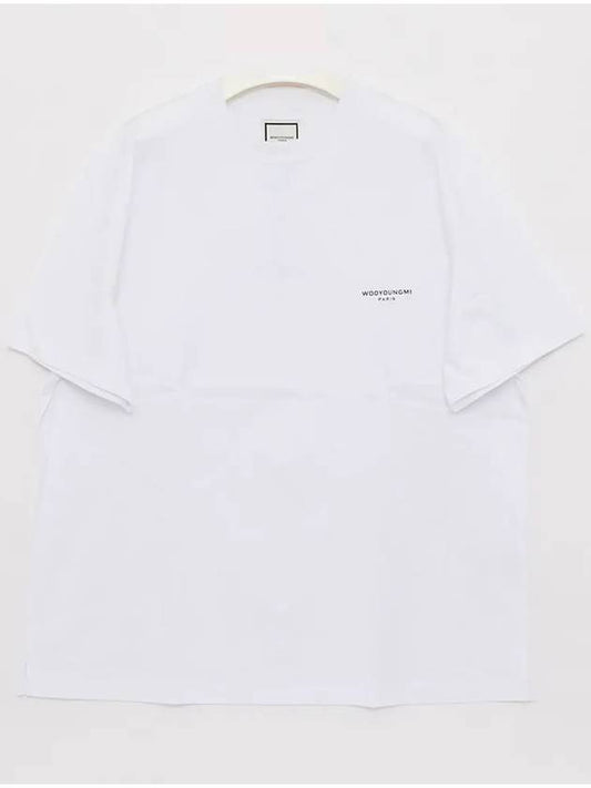 Cotton Square Label Short Sleeve T-Shirt White - WOOYOUNGMI - BALAAN 2