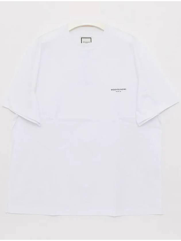 Cotton Square Label Short Sleeve T-Shirt White - WOOYOUNGMI - BALAAN 4