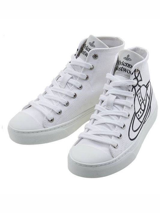logo canvas high-top sneakers white - VIVIENNE WESTWOOD - BALAAN 2