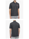 Men's Three Stripes Pocket Mercerized Short Sleeve Polo Shirt Dark Grey - THOM BROWNE - BALAAN 6