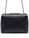 Kira Chevron Convertible Strap Small Shoulder Bag Black - TORY BURCH - BALAAN 5