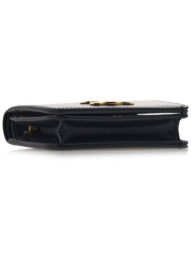 Triomphe Compact Shiny Calfskin Half Wallet Black - CELINE - BALAAN 6